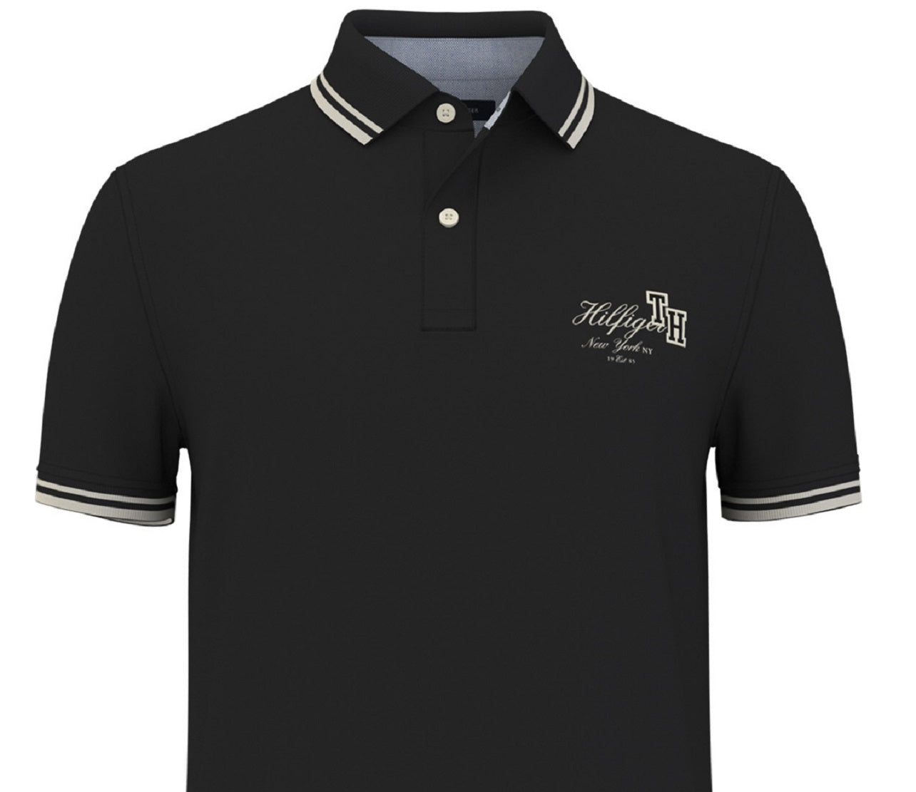 Tommy Hilfiger Men's Christian Regular Fit Polo Shirt Black Size Large