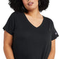 Champion Women's Powerblend T-Shirt Black Size 1X