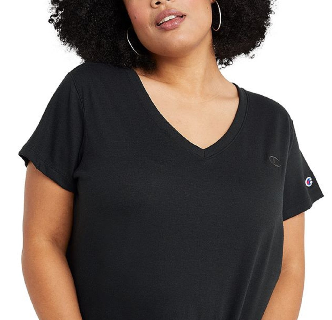 Champion Women's Powerblend T-Shirt Black Size 1X