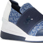 Michael Kors Women's Felix Signature Logo Bubble Trainer Sneakers Blue Size 7.5