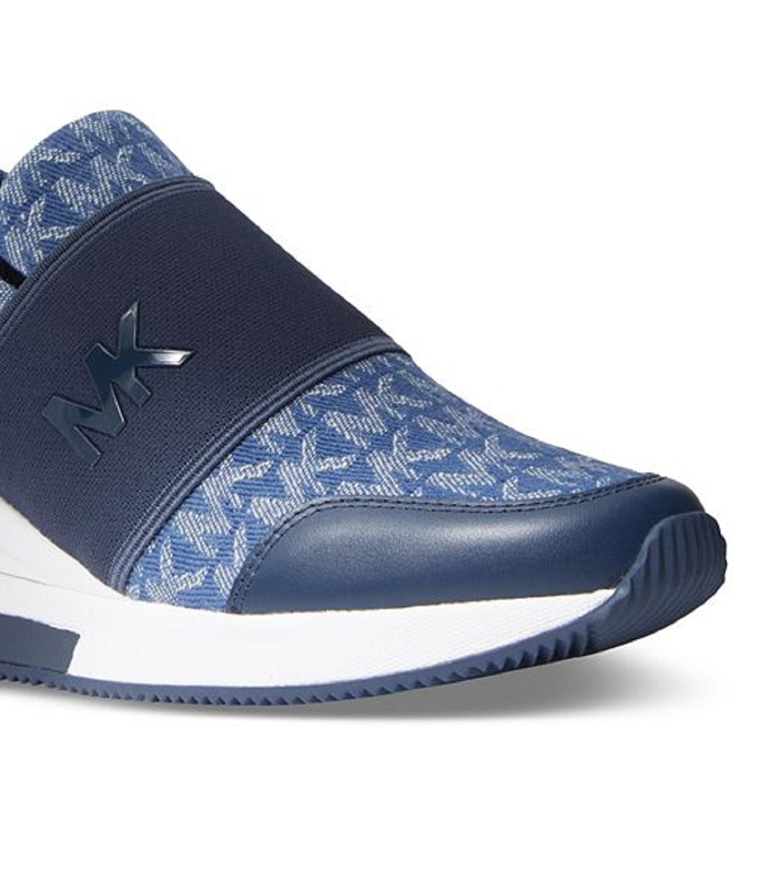 Michael Kors Women's Felix Signature Logo Bubble Trainer Sneakers Blue Size 7.5