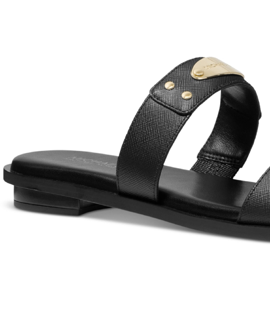 Michael Kors Women's Logo Plate Slide Sandal Black Size 7.5