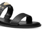 Michael Kors Women's Logo Plate Slide Sandal Black Size 7.5