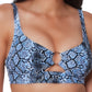 Bar III Women's Slitherin Ring Front Bikini Top Swimsuit Blue