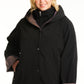 Jones New York Women's Hooded Two Tone Raincoat Black Size 3X