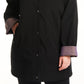 Jones New York Women's Hooded Two Tone Raincoat Black Size 3X