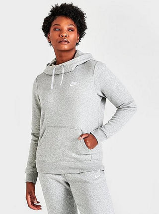 Nike Women's Sportswear Club Fleece Funnel Neck Hoodie Gray Size X-Large