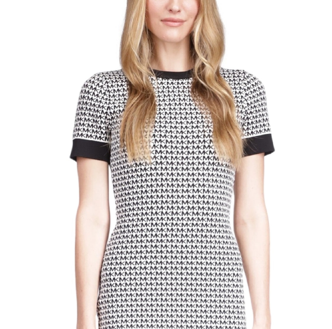 Michael Kors Women's Logo Print Mini Dress White Size Medium