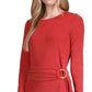 Michael Kors Women's Metallic Faux Wrap T-Shirt Dress Red Size Small