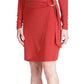 Michael Kors Women's Metallic Faux Wrap T-Shirt Dress Red Size Small