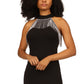 Michael Kors Women's Rhinestone Fringe Sheath Dress Black Size Small