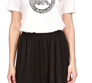 Michael Kors Women's Printed Charm Logo T-Shirt White Size Medium