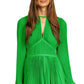 Michael Kors Women's Pleated Keyhole Dress Green Size Large