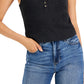 Lucky Brand Women's Waffle Boy Henley Tank Top Black