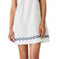 Lucky Brand Women's Embroidered Cotton & Linen Shift Minidress White Size Medium