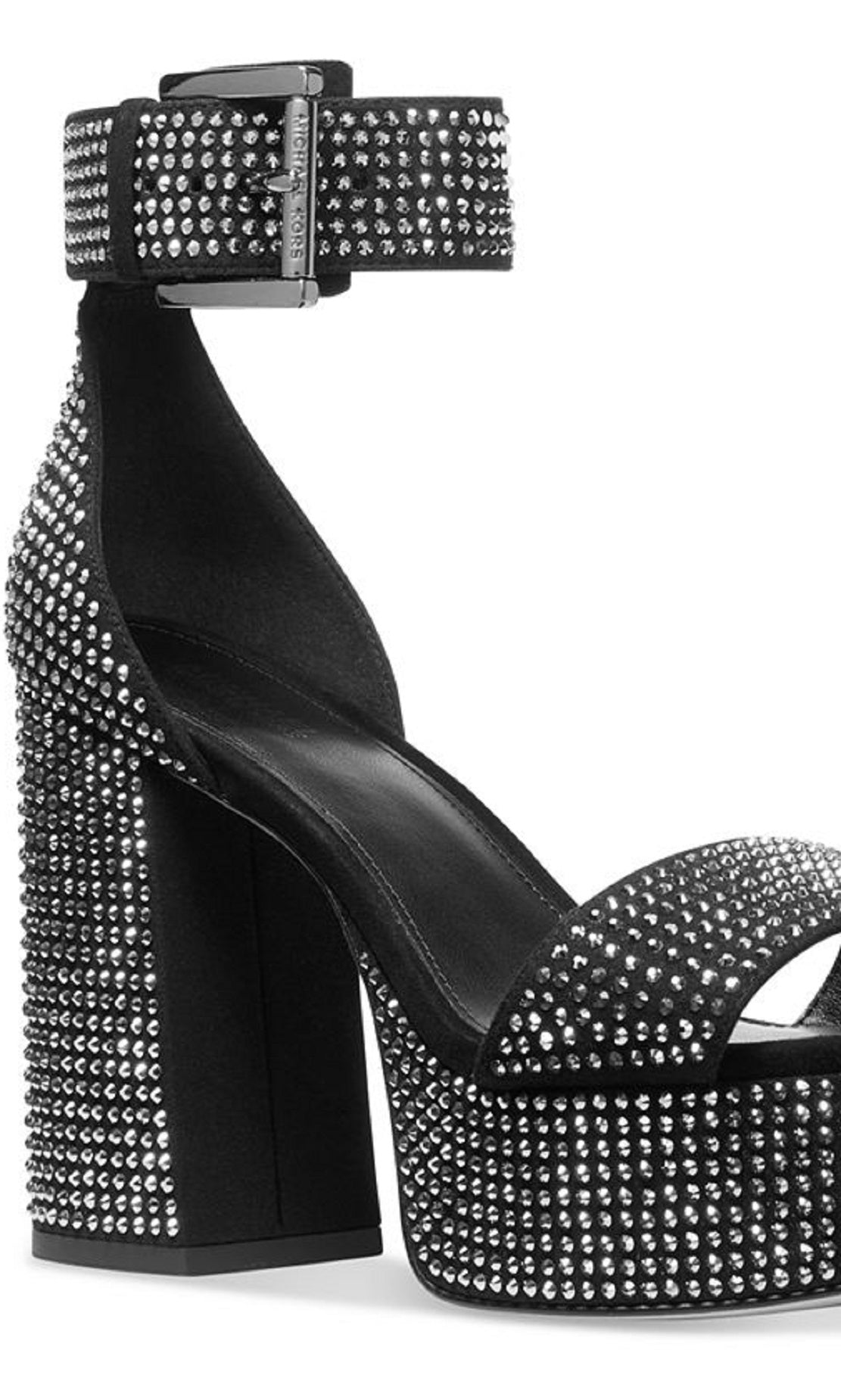 Michael Kors Women's Tara Studded Platform Ankle Strap Sandal Black Size 7.5