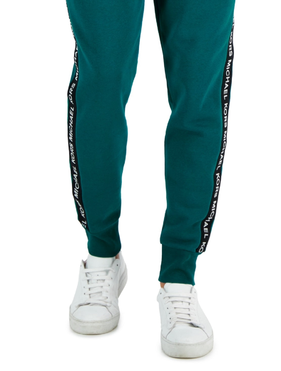 Michael Kors Men's Slim Fit Logo Tape Joggers Green Size Medium