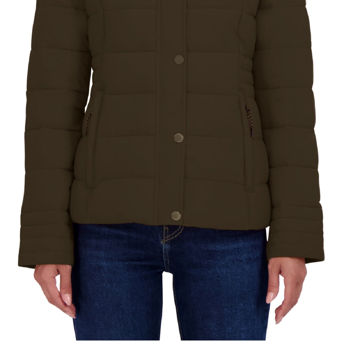 Nautica Women's Hooded Packable Puffer Coat Green Size X-Large