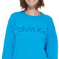 Calvin Klein Women's Embroidered Logo Pullover Sweatshirt Blue Size X-Large
