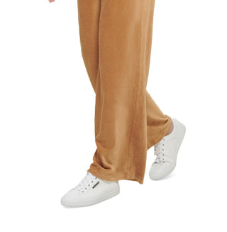 Calvin Klein Women's Wide Leg Velour Pants Brown Size Large