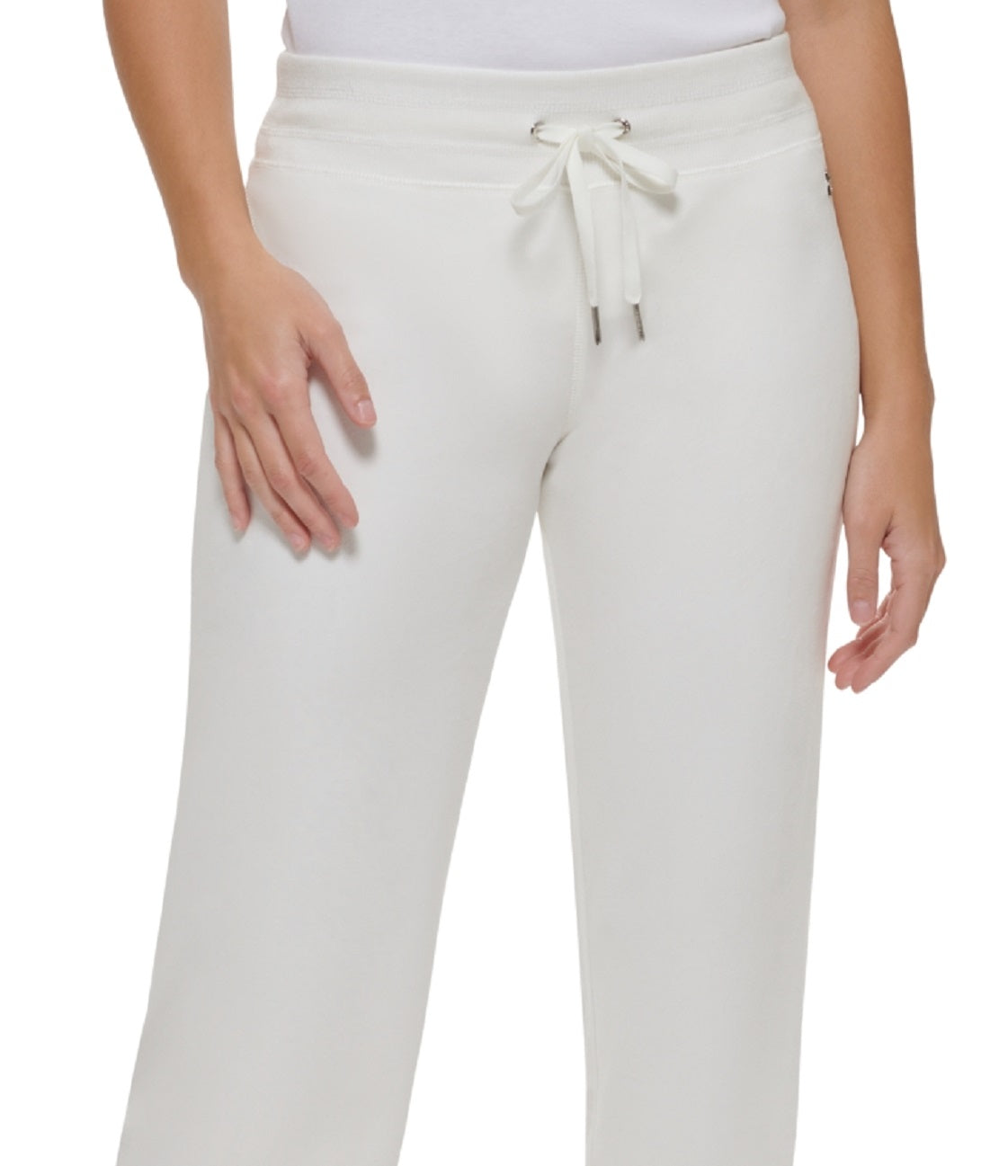 Calvin Klein Women's Wide Leg Velour Pants White Size Large