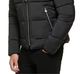 Calvin Klein Men's Stretch Medium Weight Moto Jacket Black Size Large