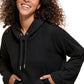 Calvin Klein Women's High Low Oversized Raglan Hoodie Black Size Large