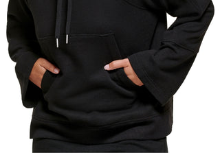 Calvin Klein Women's High Low Oversized Raglan Hoodie Black Size Large