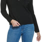 Calvin Klein Women's Sequin Trim V Neck Sweater Black Size Medium