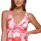 Calvin Klein Women's Tie Dye Strappy Back One Piece Swimsuit Pink Size 8