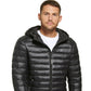Calvin Klein Men's Hooded & Quilted Packable Jacket Black Size Small