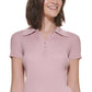 Calvin Klein Women's Ribbed Polo Sweater Pink Size Petite Small
