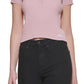 Calvin Klein Women's Ribbed Polo Sweater Pink Size Petite Small