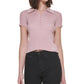Calvin Klein Women's Ribbed Polo Sweater Pink Size Petite X-Small