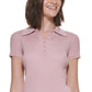 Calvin Klein Women's Ribbed Polo Sweater Pink Size Petite X-Small