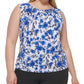 Calvin Klein Women's Pleated Neck Top Blue Size 2X