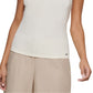 Calvin Klein Women's Ruffle Cap Sleeve V Neck Top Beige Size X-Large