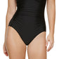 Calvin Klein Women's Molded Split Cup Tummy Control One Piece Swimsuit Black Size 12