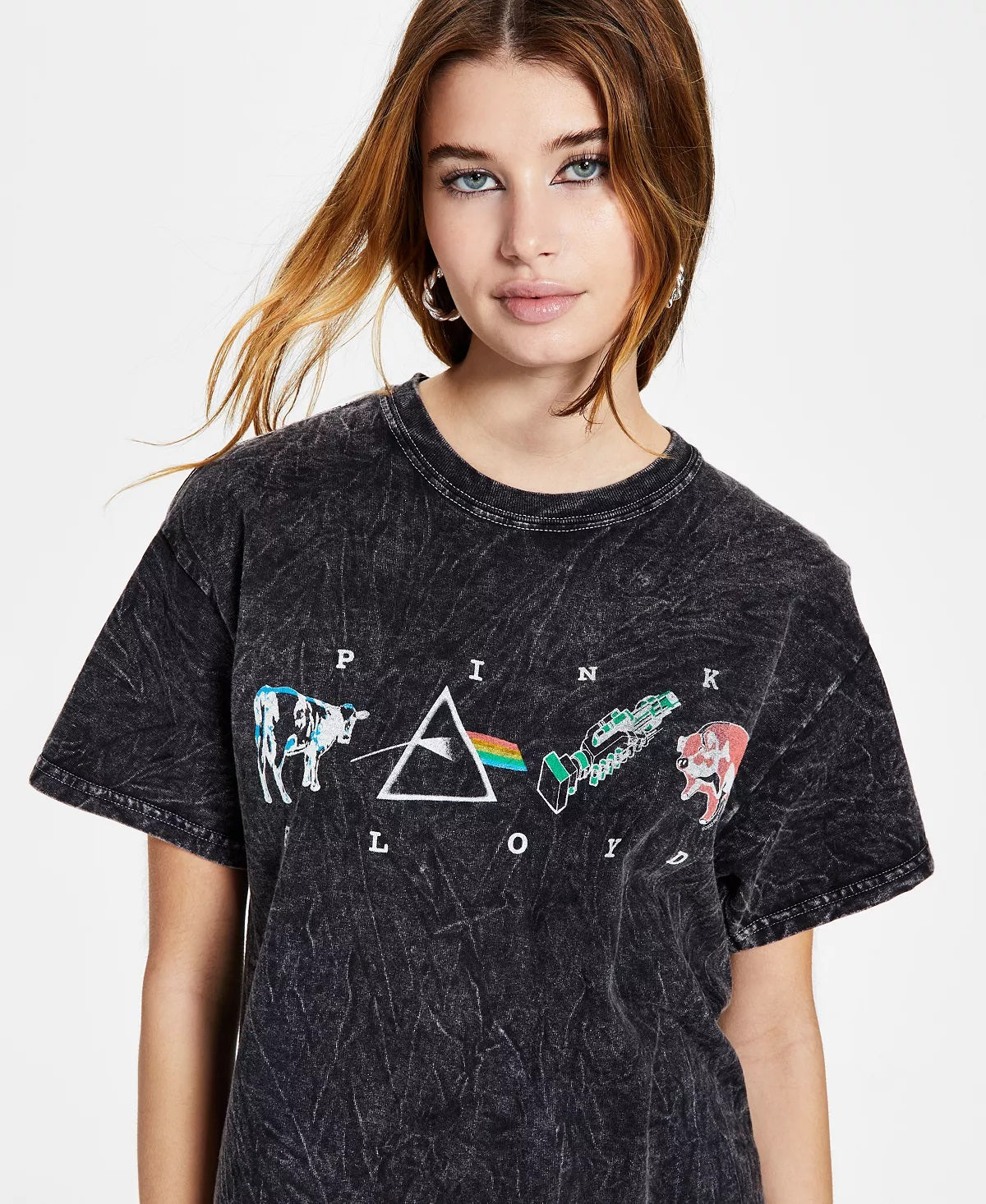 Junk Food Women's Cotton Floyd Graphic Print Tee Black Size Medium