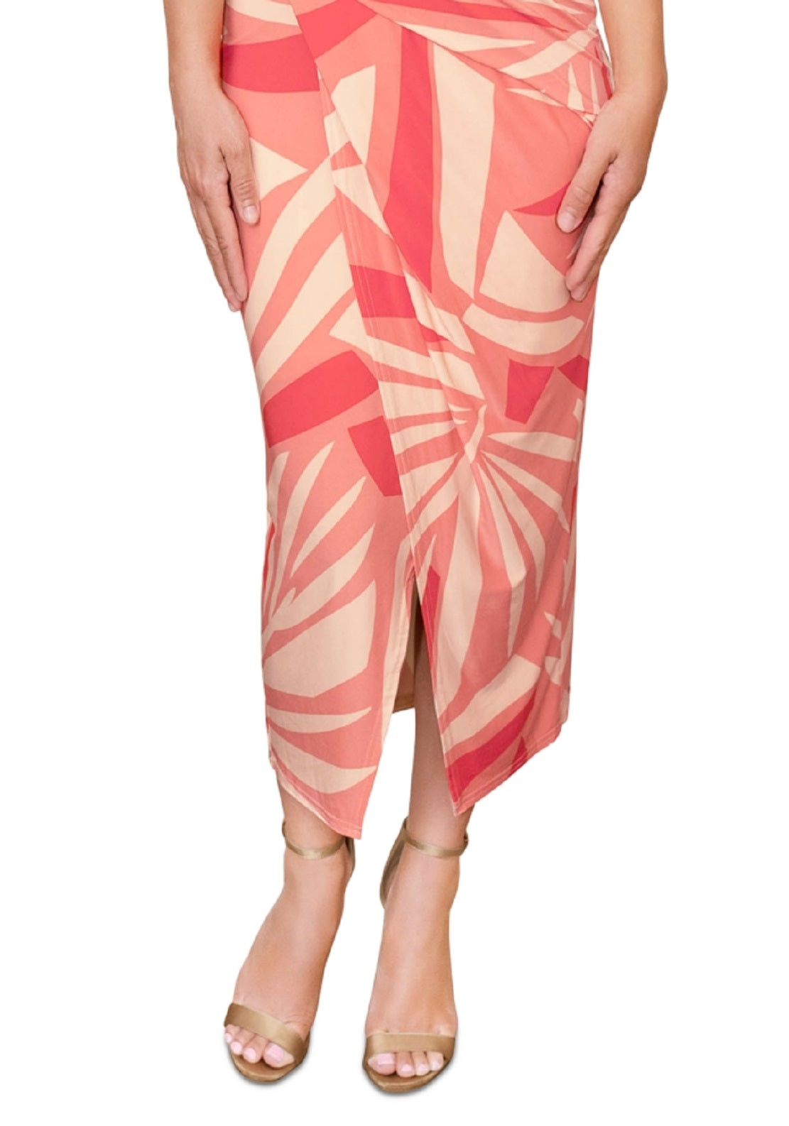 Rachel Roy Women's Sleeveless Striped Midi Dress Pink Size Small