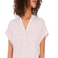 Vince Camuto Women's Animal Print V Neck Blouse Brown Size X-Small