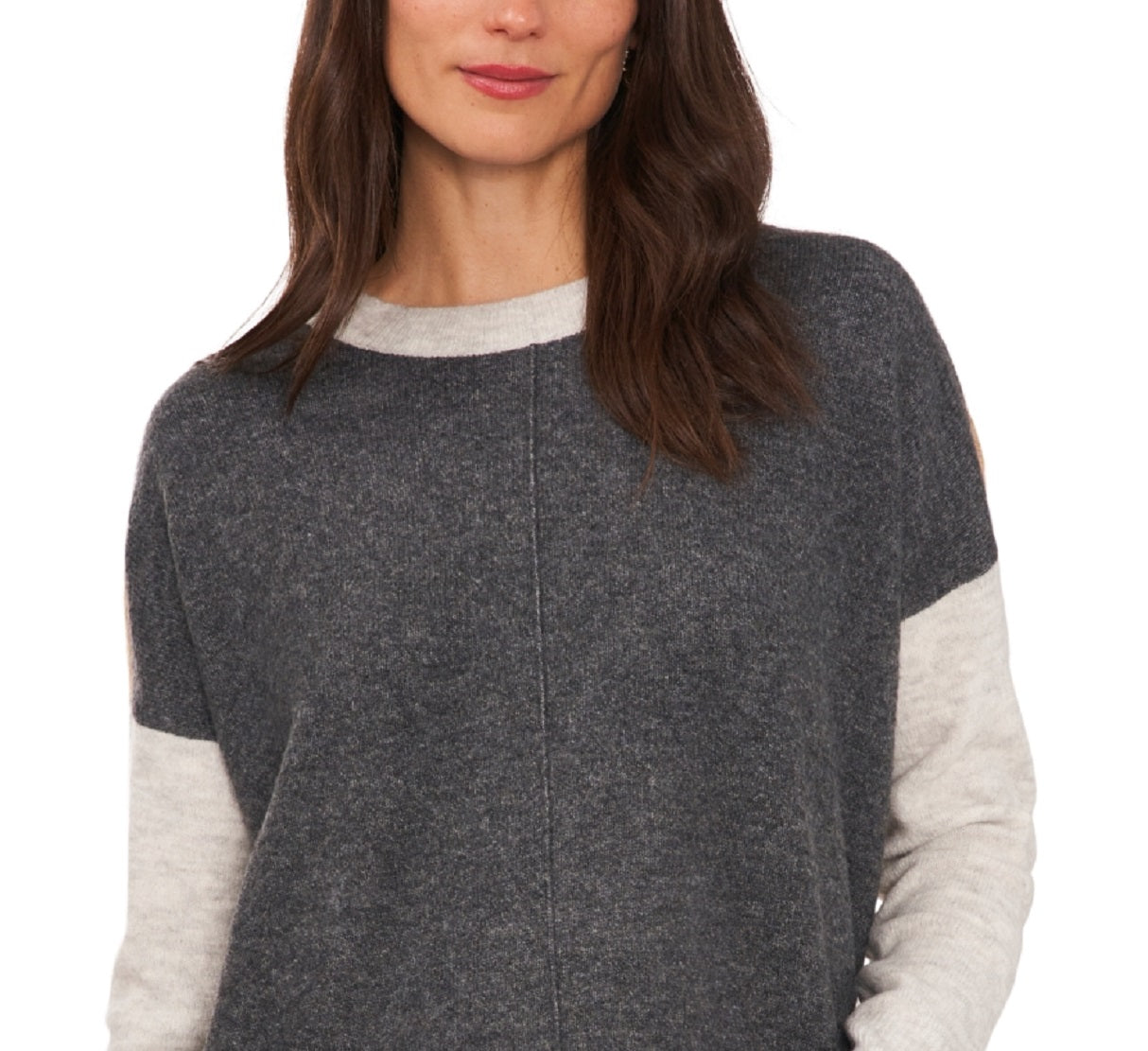 Vince Camuto Women's Colorblock Sweater Gray Size Small