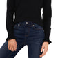 CeCe Women's Ruffle Mock Neck Sweater Black Size Medium