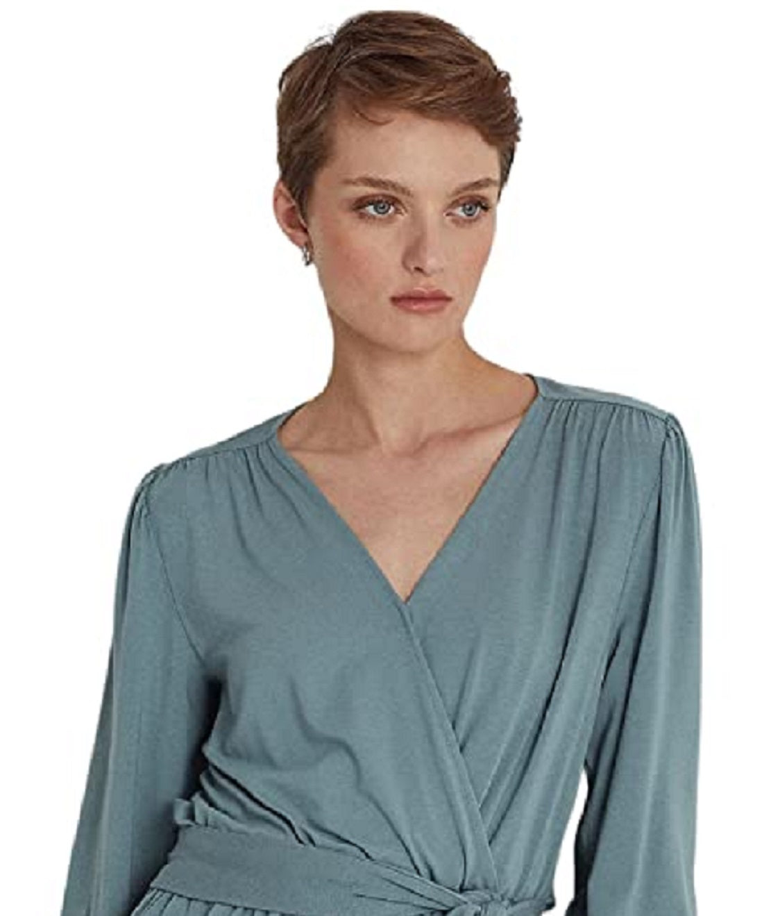 Ralph Lauren Women's Jersey Peplum Blouse Blue Size X-Large