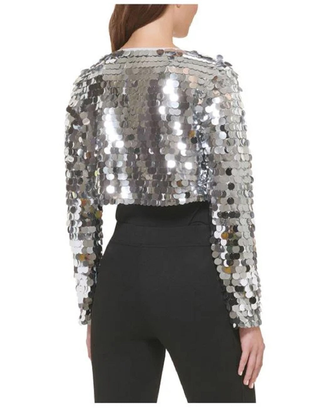 Kensie Women's Sequined Bolero Gray Size Large
