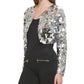 Kensie Women's Sequined Bolero Gray Size Large