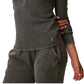 Bass Outdoor Women's Warm Button Front Waffle Knit Henley Top Green