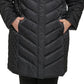 Kenneth Cole Women's Faux Fur Trim Hooded Puffer Coat Black Size 2X