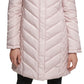 Kenneth Cole Women's Faux Fur Trim Hooded Puffer Coat Pink Size Large