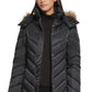 Kenneth Cole Women's Faux Fur Trim Hooded Puffer Coat Black Size Large